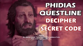 Assassins Creed Odyssey  Phidias Questline Code Locations amp Secret Room [upl. by Sedda95]