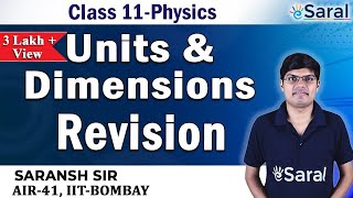 Units and Dimensions Revision  Physics Class 11 JEE NEET [upl. by Rilda]