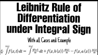 Lebnitz Rule  Differentiation Under Integral Sign [upl. by Mcripley]