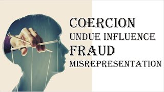 Coercion Undue Influence Fraud Misrepresentation  Indian Contract Act 1872  Law Guru [upl. by Huberman995]