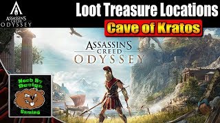 Assassins Creed Odyssey  Cave of Kratos Loot Treasure Locations [upl. by Hgielsa]