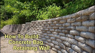 Concrete Bag Retaining Wall  How I Built  Steve Addis [upl. by Ulland]