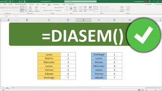 Función DIASEM en Excel [upl. by Skipp]