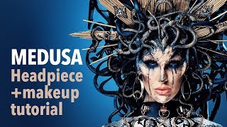 Medusa headpiece and makeup tutorial [upl. by Reffinej]