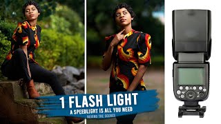 Outdoor Portrait Photography with a Single Speed light for beginners off camera Flash Photography [upl. by Dellora]