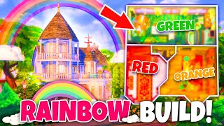 Every room a different RAINBOW COLOUR 🌈 The Sims 4 Rainbow Build Challenge [upl. by Starbuck889]