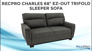 RecPro Charles 68quot EZOUT Trifold Sleeper Sofa [upl. by Erodavlas]