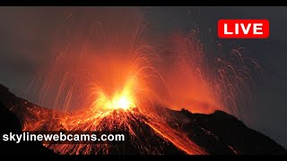 🔴 Recorded live footage from Volcano Stromboli  Sicily  Live Cameras from the world [upl. by Haskell]