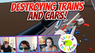 Cars and Trains for Kids DESTROYING VEHICLES IN ROBLOX [upl. by Senzer]