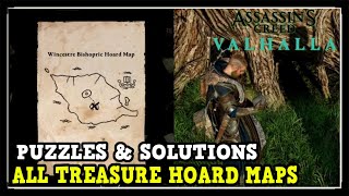 Assassins Creed Valhalla All Treasure Hoard Map Locations Puzzles amp Solutions Tattoo Design amp More [upl. by Ssilb]