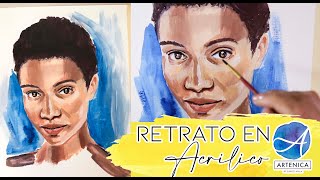 RETRATO EN ACRILICO  ARTENICA Acrylic PAINT PORTRAIT [upl. by Telracs]