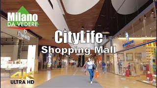 City Life Shopping Mall in Milan Italy  Walking Tour 4K Ultra HD [upl. by Mackay]