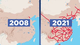 The Unstoppable Growth of Chinas HighSpeed Rail Network [upl. by Galasyn859]