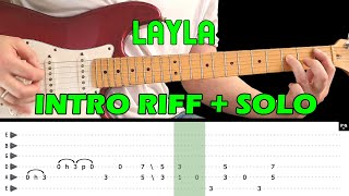 LAYLA  Intro guitar lesson  Studio amp Live version with tabs  Derek and the DominosEric Clapton [upl. by Canon]