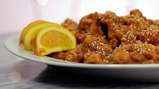 Orange Chicken Recipe From PF Changs  Get the Dish [upl. by Pompea]