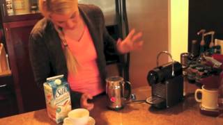 Nespresso Aeroccino Plus Frother Review Frothing Almond Milk [upl. by Guss]